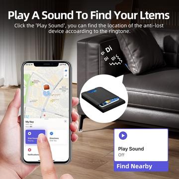 K01 Kortholder-lignende tracker til Apple Find My - MagSafe-kompatibel - Sort