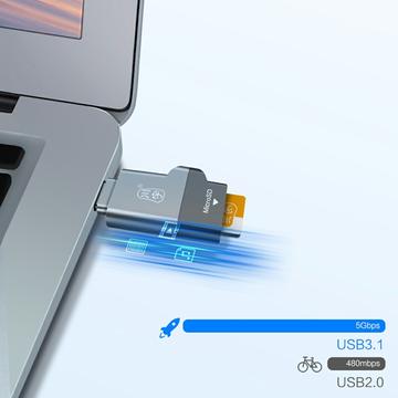 KAWAU C356 Type-C MicroSD TF-kortlæser med USB 3.0 Super Speed-teknologi