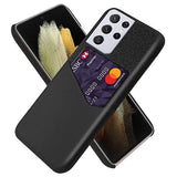 KSQ Samsung Galaxy S21 Ultra 5G Cover med Kort Lomme - Sort
