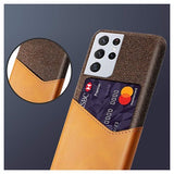 KSQ Samsung Galaxy S21 Ultra 5G Cover med Kort Lomme - Kaffe