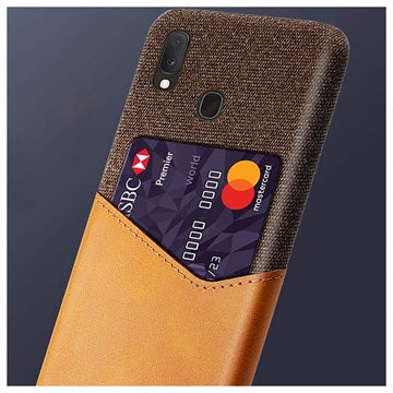 KSQ Samsung Galaxy A20e Cover med Kort Lomme - Kaffe