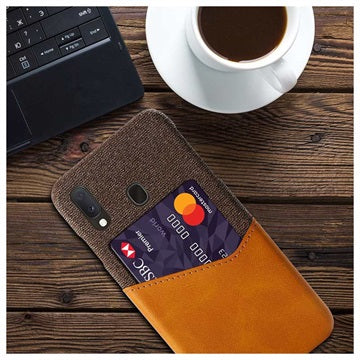 KSQ Samsung Galaxy A20e Cover med Kort Lomme - Kaffe