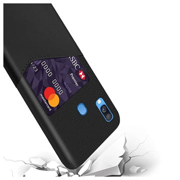 KSQ Samsung Galaxy A40 Cover med Kort Lomme - Sort