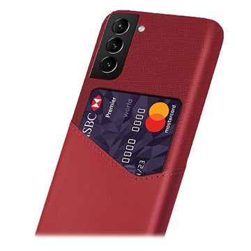 KSQ Samsung Galaxy S22 5G Cover med Kortholder - Rød