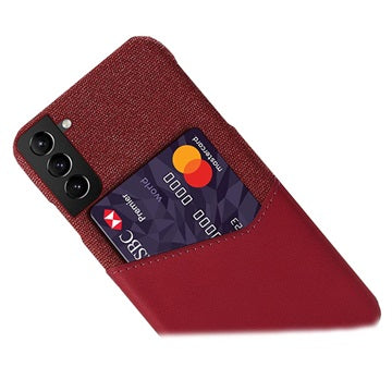 KSQ Samsung Galaxy S22 5G Cover med Kortholder - Rød