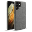 KSQ Stofbelagt Samsung Galaxy S22 Ultra 5G Plastikcover - Grå