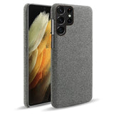 KSQ Stofbelagt Samsung Galaxy S22 Ultra 5G Plastikcover - Grå
