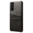 Samsung Galaxy S23 5G KSQ Belagt Plastikcover med Kortlommer - Sort