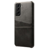 Samsung Galaxy S23 5G KSQ Belagt Plastikcover med Kortlommer - Sort