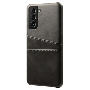 Samsung Galaxy S23 5G KSQ Belagt Plastikcover med Kortlommer - Sort