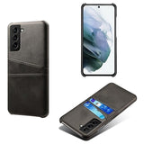 Samsung Galaxy S23 5G KSQ Belagt Plastikcover med Kortlommer - Sort