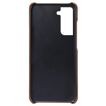 Samsung Galaxy S22 5G KSQ Belagt Plastikcover med Kortlommer - Brun