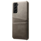 Samsung Galaxy S22 5G KSQ Belagt Plastikcover med Kortlommer - Grå