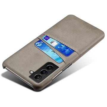 Samsung Galaxy S22 5G KSQ Belagt Plastikcover med Kortlommer - Grå