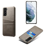 Samsung Galaxy S22 5G KSQ Belagt Plastikcover med Kortlommer - Grå