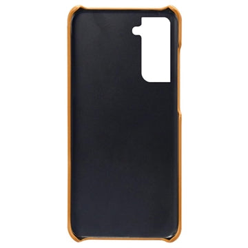 Samsung Galaxy S22 5G KSQ Belagt Plastikcover med Kortlommer - Orange