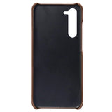 Samsung Galaxy S23 5G KSQ Belagt Plastikcover med Kortlommer - Brun