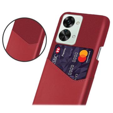 KSQ OnePlus Nord 2T Cover med Kort Lomme - Rød