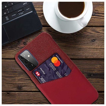 KSQ Samsung Galaxy A72 5G Cover med Kort Lomme - Rød
