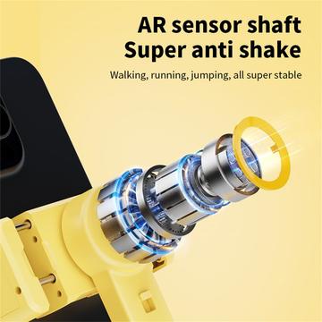 KT08 gimbal-stabilisator med stativ og magnetisk fyldlys - gul