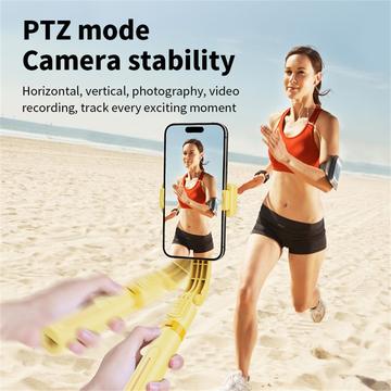 KT08 gimbal-stabilisator med stativ og magnetisk fyldlys - gul