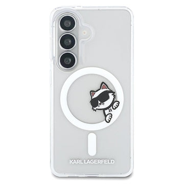 Samsung Galaxy S26 Karl Lagerfeld IML Choupette Peekaboo Logo magnetisk cover - gennemsigtigt