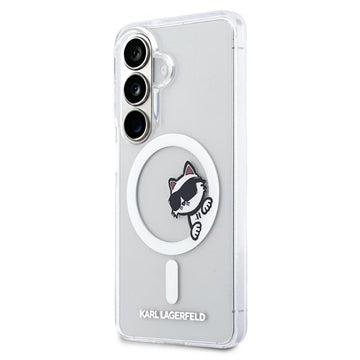 Samsung Galaxy S26 Karl Lagerfeld IML Choupette Peekaboo Logo magnetisk cover - gennemsigtigt