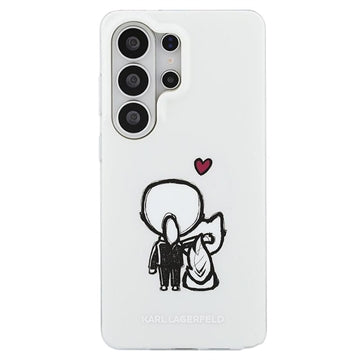 Samsung Galaxy S26 Ultra Karl Lagerfeld IML Karl&Choupette Magnetisk cover med logo på bagsiden - Gennemsigtig