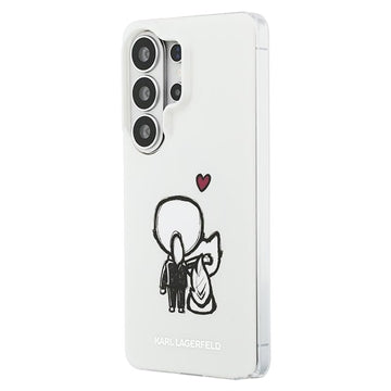Samsung Galaxy S26 Ultra Karl Lagerfeld IML Karl&Choupette Magnetisk cover med logo på bagsiden - Gennemsigtig