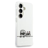 Samsung Galaxy S26+ Karl Lagerfeld IML Karl&Choupette Peekaboo Logo magnetisk cover - hvid