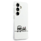 Samsung Galaxy S26 Karl Lagerfeld IML Karl&Choupette Peekaboo Logo magnetisk cover - hvid