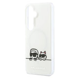 Samsung Galaxy S26 Karl Lagerfeld IML Karl&Choupette Peekaboo Logo magnetisk cover - hvid