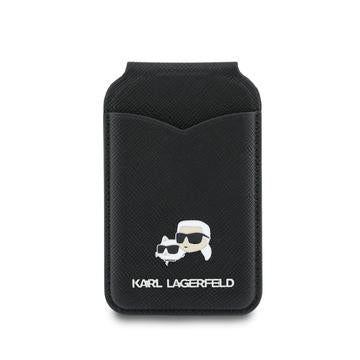 Karl Lagerfeld Karl & Choupette magnetisk kortholder med stativ og spejl - sort