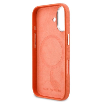 iPhone 17 Karl Lagerfeld Karl and Choupette Heads Pins Cover - MagSafe-kompatibelt - orange