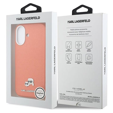 iPhone 17 Karl Lagerfeld Karl and Choupette Heads Pins Cover - MagSafe-kompatibelt - orange