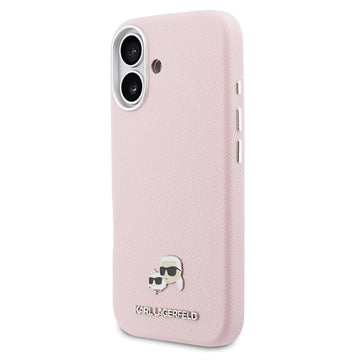 iPhone 17 Karl Lagerfeld Karl and Choupette Heads Pins Cover - MagSafe-kompatibelt - lyserød