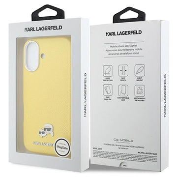 iPhone 17 Karl Lagerfeld Karl and Choupette Heads Pins Cover - MagSafe-kompatibelt - Gul