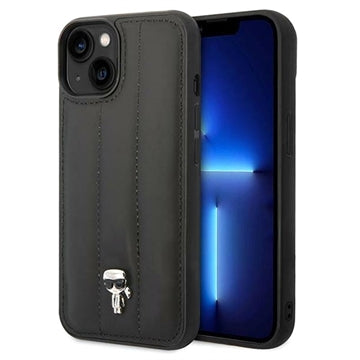 Karl Lagerfeld Quilted Puffy Ikonik Logo iPhone 14 Hybrid Cover - Sort