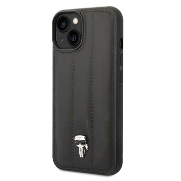 Karl Lagerfeld Quilted Puffy Ikonik Logo iPhone 14 Hybrid Cover - Sort