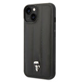Karl Lagerfeld Quilted Puffy Ikonik Logo iPhone 14 Hybrid Cover - Sort