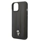 Karl Lagerfeld Quilted Puffy Ikonik Logo iPhone 14 Hybrid Cover - Sort