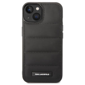 Karl Lagerfeld Quilted Puffy Metal Logo iPhone 14 Plus Cover - Sort