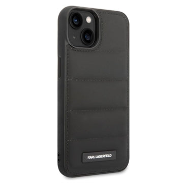 Karl Lagerfeld Quilted Puffy Metal Logo iPhone 14 Plus Cover - Sort