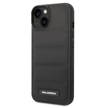 Karl Lagerfeld Quilted Puffy Metal Logo iPhone 14 Plus Cover - Sort
