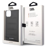 Karl Lagerfeld Quilted Puffy Metal Logo iPhone 14 Plus Cover - Sort
