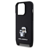iPhone 15 Pro Karl Lagerfeld Saffiano Crossbody Metal Karl & Choupette Cover - Sort