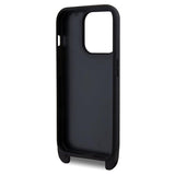 iPhone 15 Pro Karl Lagerfeld Saffiano Crossbody Metal Karl & Choupette Cover - Sort