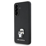 Samsung Galaxy A36 Karl Lagerfeld Saffiano Metal Karl and Choupette Cover - Sort
