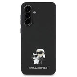 Samsung Galaxy A36 Karl Lagerfeld Saffiano Metal Karl and Choupette Cover - Sort
