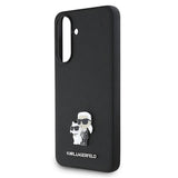 Samsung Galaxy A36 Karl Lagerfeld Saffiano Metal Karl and Choupette Cover - Sort